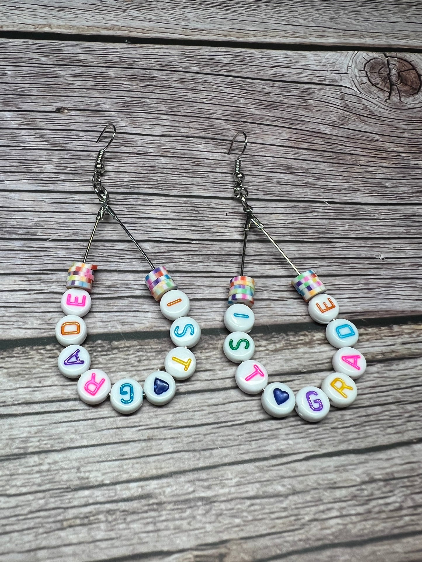 First Grade Teardrop Beaded Earrings