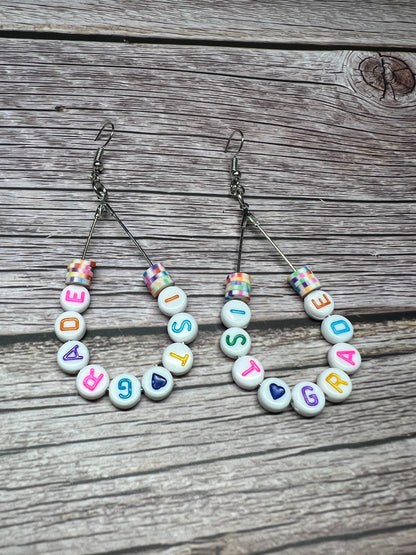 First Grade Teardrop Beaded Earrings