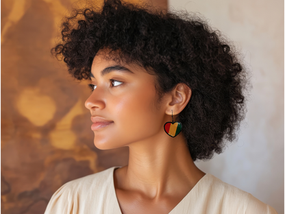 African Heart Earrings