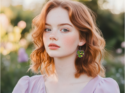 Mardi Gras Hearts Earrings