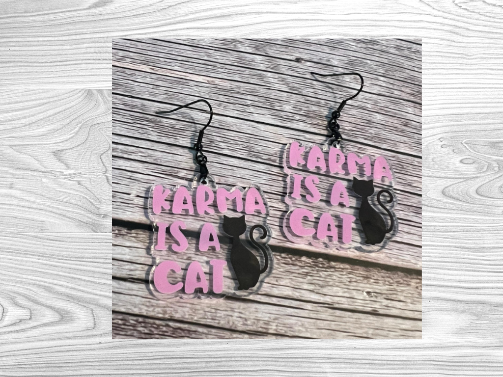 Karma is a Cat Earrings