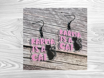 Karma is a Cat Earrings