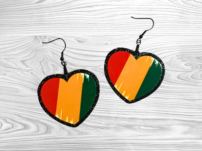 African Heart Earrings