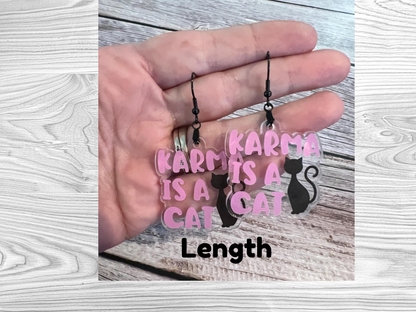 Karma is a Cat Earrings