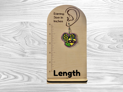 Mardi Gras Hearts Earrings