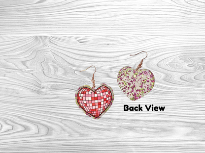 Heart Disco Ball Earrings