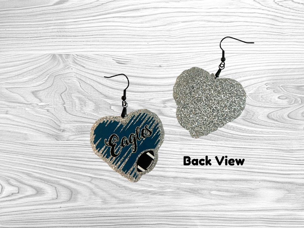 Philadelphia Eagles Heart Earrings