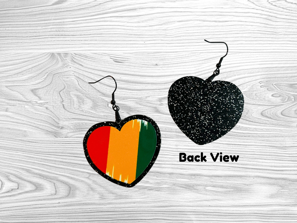 African Heart Earrings