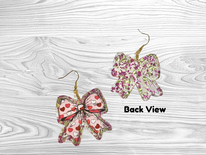 Heart Coquette Bow Earrings