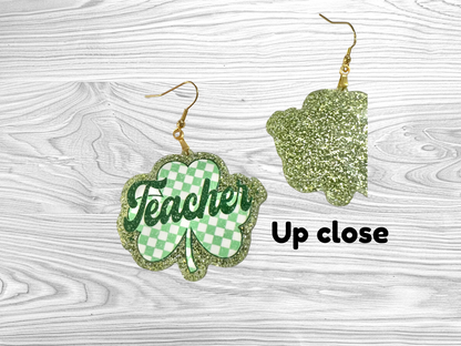 Teacher Clover Earrings