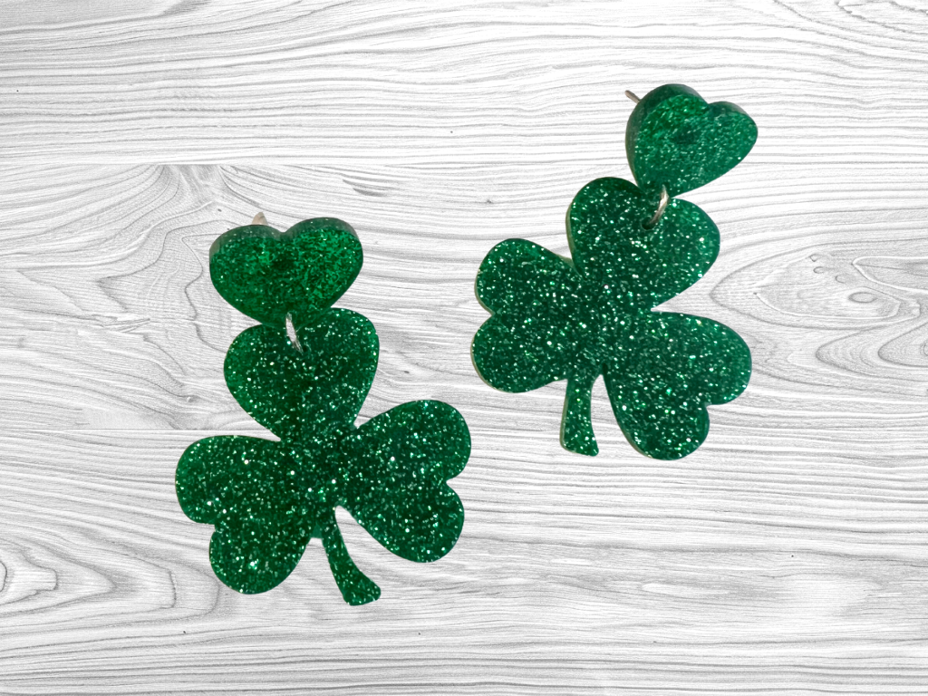 Shamrock with Heart Earrings