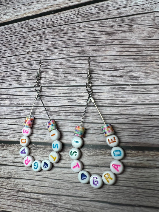 First Grade Teardrop Beaded Earrings