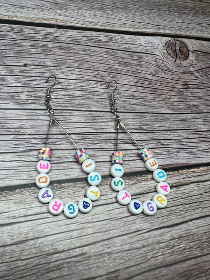First Grade Teardrop Beaded Earrings