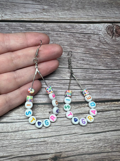 First Grade Teardrop Beaded Earrings